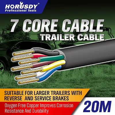 $39.99 • Buy 20M X 7 Core Wire Cable Trailer Cable Automotive Boat Caravan Truck Coil V90 PVC