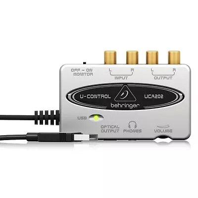 Behringer 2 Input 2 Output Digital USB Audio Interface White UCA202 U-CONTROL • $63.10