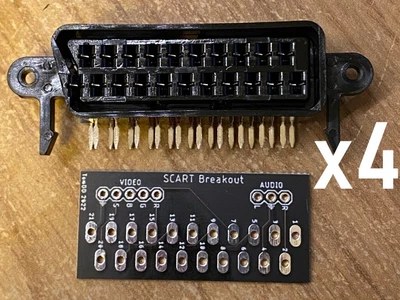 £14 • Buy 4 Pack - SCART Breakout PCB+21Pin Female Right Angle Socket (GBS-C/GBS8200/8220)