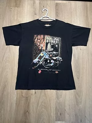 Vintage Rolling Stones Harley Davidson 1994 Shirt RARE XL Brockum Single • $60