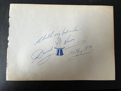 £25 • Buy David Nixon - Legendary Tv Magician - Signed Album Page With Sketch