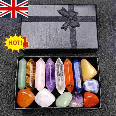 UK Set Of 24 Healing Crystal Natural Gemstone Reiki Chakra Collection Stone Kit • £10.14