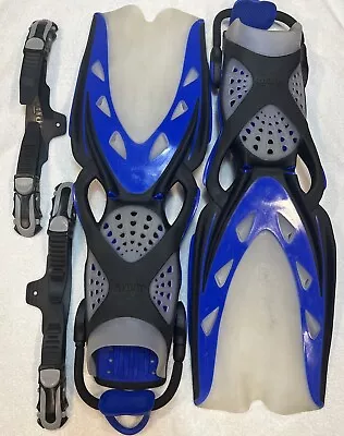 Mares X-Stream Open Heel Dive Fins W/ Bungee Straps XL X-Large Blue • $69.99