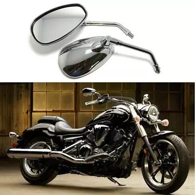 For Yamaha V Star 950 XVS950 Motorcycle Rear Rearview Side Mirrors Chrome 10mm • $25.49