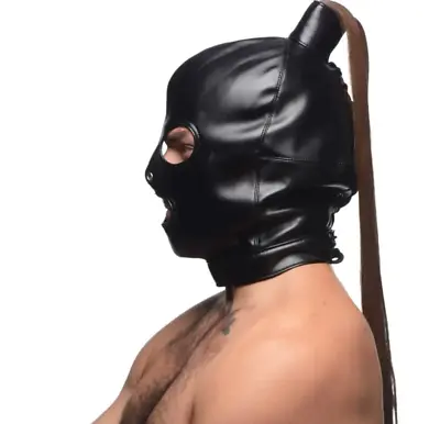 Gimp Head Mask Harness Pony Tail Riding Hood Bondage Submissive Couple Game BDSM • $23.48