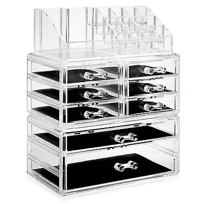 3pc Acrylic Cosmetic Makeup Organizer & Jewelry Drawer Storage Box Display Case • $28.99