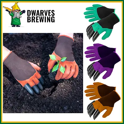 Garden Digging Gloves With ABS Claws For Digging Planting Gardening Raking • £4.39