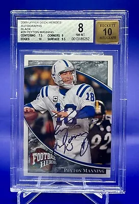 2009 Upper Deck Heroes Autographs Black Peyton Manning 1/1  COLTS BGS 8 • $20.50