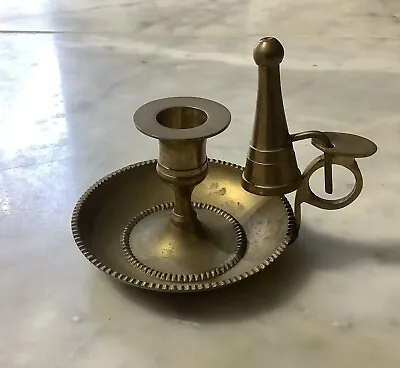 £8.99 • Buy Vintage Brass Wee Willie Winkie Candle Holder And Snuffer.