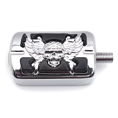 Chrome 87-14 For HARLEY DYNA V-ROD CVO SOFTAIL MOTORCYCLE SKULL FOOT PEG PEDAL • $14.58