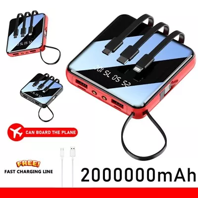 2000000mAh LCD Charger Battery Pack Portable 2 USB For Mobile Phone Power Bank • £7.69