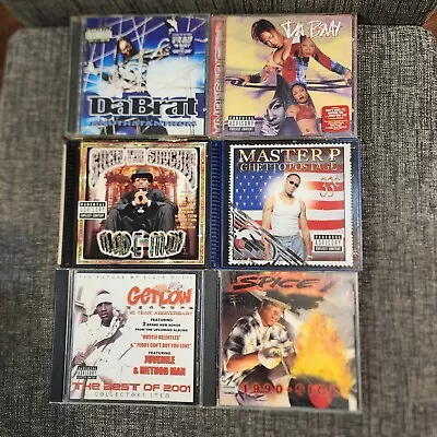 Vintage Lot Of 6 Rap Hip Hop CDs Master P Getlow Records DaBrat Spice 1 Silk Da  • $41.99