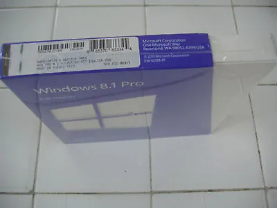 $179.96 • Buy Microsoft Windows 8.1 Pro Full English Version 32 & 64Bit DVD MS SEALED BOX=
