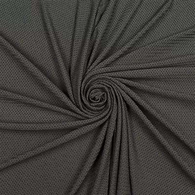 Charcoal Gray Pro Mesh Heavy Athletic Jersey Fabric - 58  Wide - Medium Holes • $14.95