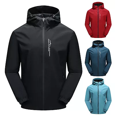 Men's Autumn And Winter Hooded Waterproof And Windproof Outdoor Thin Jacket Top • $44.45