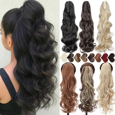 £14.70 • Buy UK Real Long Thick Claw Ponytail Pony Tail Clip In Hair Extension As Human Women