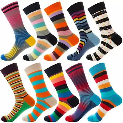 Design Socks Funky Coloured Cotton Fashion Stripes Mens Socks One Size • $6.92