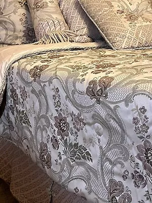 Comforter Set 7 Pc Q/F Vintage Neutral Pallet Tassels Cording Monmartre Paris RH • $200