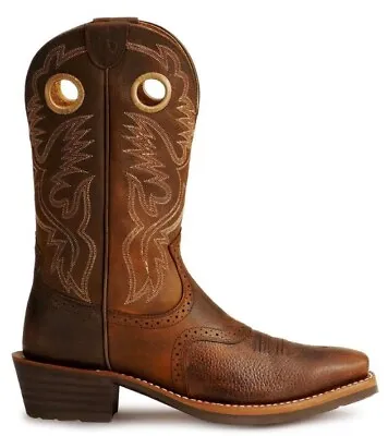 Ariat Mens Western Boots Brown Oiled Rowdy Heritage Roughstock 10002227 Sk • $149