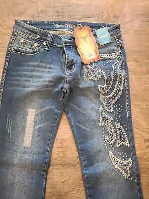 Montana West Trinity Ranch Boot Cut Jeans Rhinestones JN-TR011 Size 11 NWT NEW!! • $44.99