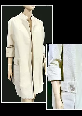 Vintage 70s Big Button Pocket Lightweight Mod Corduroy Swing Coat M L • $78