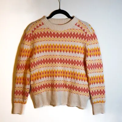 J. Crew 100% Cashmere Ultra Soft Knit Stretch Fair Isle Mock Neck Sweater XS • $45