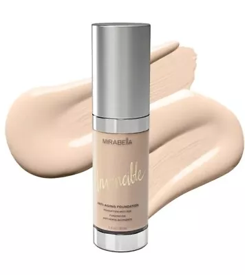 Mirabella Invincible Anti-Aging Full Coverage HD Liquid Foundation Ivory I • $30