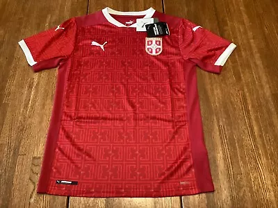 NWT's Puma 2021-22 Serbia Home Jersey Dry Cell Regular Fit Red Men's Size Small • $44