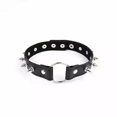 Black Spike Ring Choker  | Black Gothic Ring Collar Fashionable Ladies Choker  • £5.99