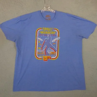 Retro Space Invaders Shirt Men's 3XL XXXL Blue Graphic Tee Video Game Retro • $15