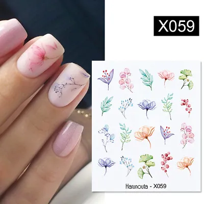 $1.10 • Buy Nail Water Decals Butterfly Flower Leaf Transfer Stickers Nail Art Decoration