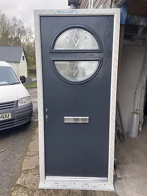 New 925 - 2075  Anthracite Grey Modern Front Door In White Upvc Frame • £525