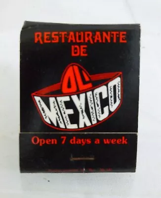 Vintage Matchbook - Restaurante De Ol' Mexico - Woodbury Minnesota - Ol' Mexico • $7.99