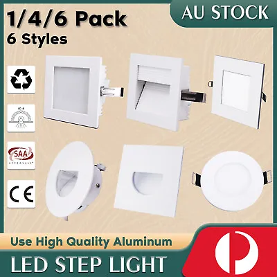 $29.90 • Buy 1X 4X 6X Recessed Wall Light Pathway LED Stair Step Lamp 1W 3W Warm/Cool White