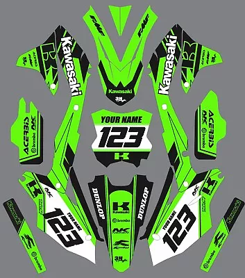 Graphic Kit For 2016 2017 2018 Kawasaki KXF450 KX450f KX 450f Decals Green Black • $163.53