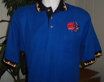 Mac Tools Racing Blue Flame Afterburn Polo Shirt Size Medium 100% Cotton NEW • $24.95