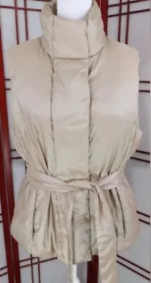 Merona Gold Puffer Vest Zip Up With Belt Sz XL • $14