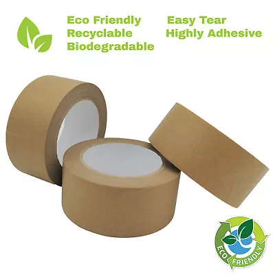 Brown Kraft Paper Tape Packaging Parcel Eco Friendly Recyclable Biodegradable50m • £5.99