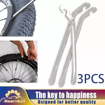 3PCS Portable Bicycle Tire Lever Bike Tyre Spoon Iron Changing Tool Metal Silver • £5.94