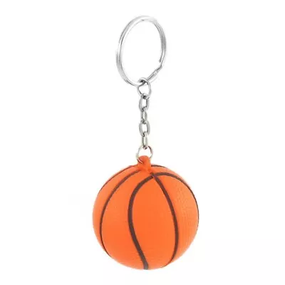 Orange Black Basketball Shape Sport Stress Ball Link Chain Key  J9G59524 • $7.50