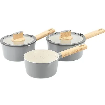 George Home Grey Simplicity Saucepans - Set Of 3 RRP 32.00 Lot GD • £30.99