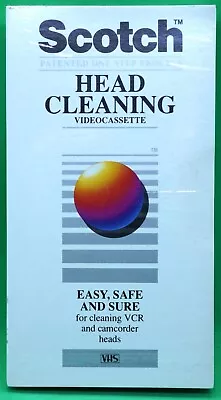 Scotch Vhs Head Cleaning Video Cassette 1 Step Process Vcr Cam Corder Sealed Usa • $16.99