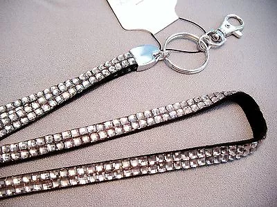 Black Diamond-Hematite Rhinestone ID//KEY Lanyard-Nurse RN LVN Child Care-30  • $11.99