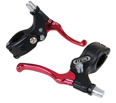 Dia-Compe Tech 77 LOCKING BMX Bicycle Brake Levers Lever Set BLACK RED • $51.99