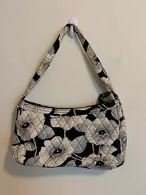 Vera Bradley Camellia Purse Black White Floral Rings Pattern Interior Crossbody • $16.95