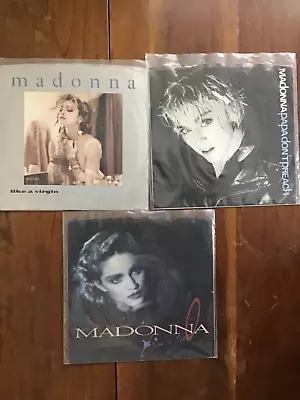 Madonna 7 Inch Vinyl Picture Sleeves - Lot Of 3 Good Condition 45 RPM • $4.99