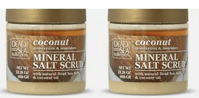 2x Dead Sea Mineral Scrub Dead Sea Salt & Coconut Oil Bath Body Scrub  660g • £10.98