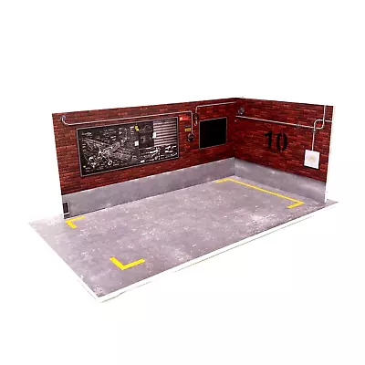 1:24 Scale Diecast Car Diorama Simulated 2 Wall Display PVC Red Brick Concrete • $14.95