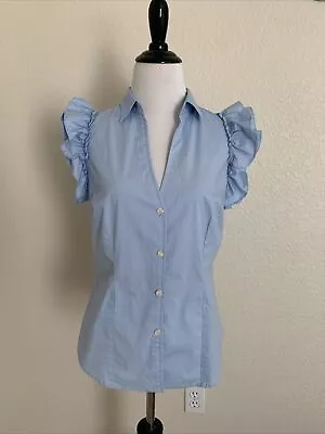 Moda International  Victorias Secret Top Blouse Blue Cotton M • $14