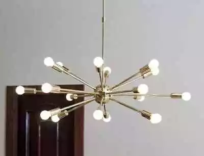 Mid Century Brass Sputnik Chandelier 18 Arms Modern Pendant Lamp Ceiling Light • $299